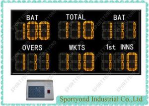 Quality Outdoor Electronic Cricket Scoreboard With RF Remote Console and Amber Color wholesale