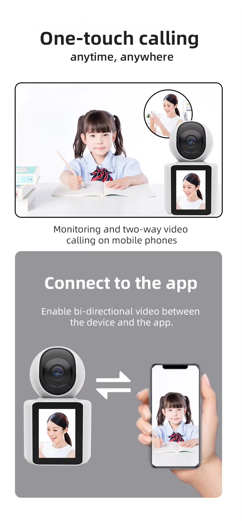 Video Real Time Two-way Video Talk Monitor Small CCTV Security System Cctv Camera Connected To Mobile phone Smart Camera