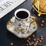 100ml Cups And Saucers Home Turkish Coffee Cups Set Arabic Red Gold