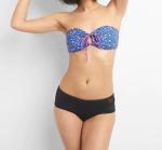 Floral Tie Bandeau Bikini Top