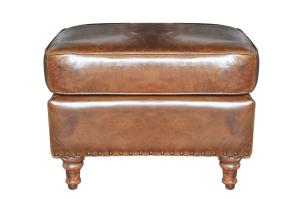 Quality Comfortable Relax Vintage Leather Furniture Medium Brown Storage Ottoman For Home wholesale