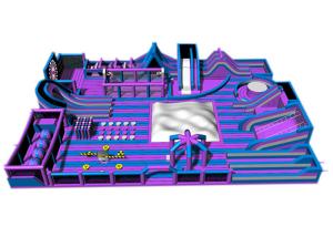 Quality Custom Purple Gigantic Inflatable Theme Park / Kids Trampoline Park wholesale