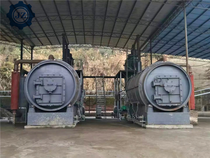10 Ton Capacity Scrap Tire Pyrolysis Plant To Fuel Oil Carbon Black And Steel Wire