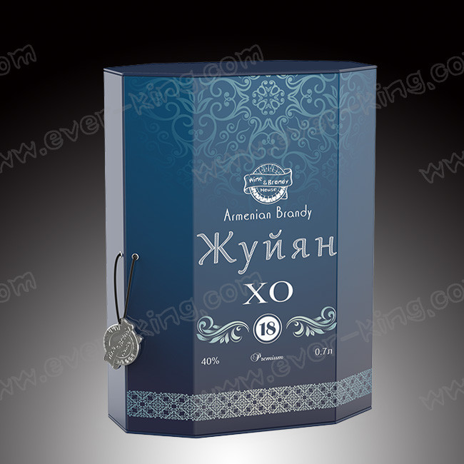 Custom Handle Luxure Handmade Leather Box for Liquor Gift Packaging