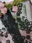 Black Delicate Corded 3D Floral Lace Fabric Embroidered Bridal Fabric