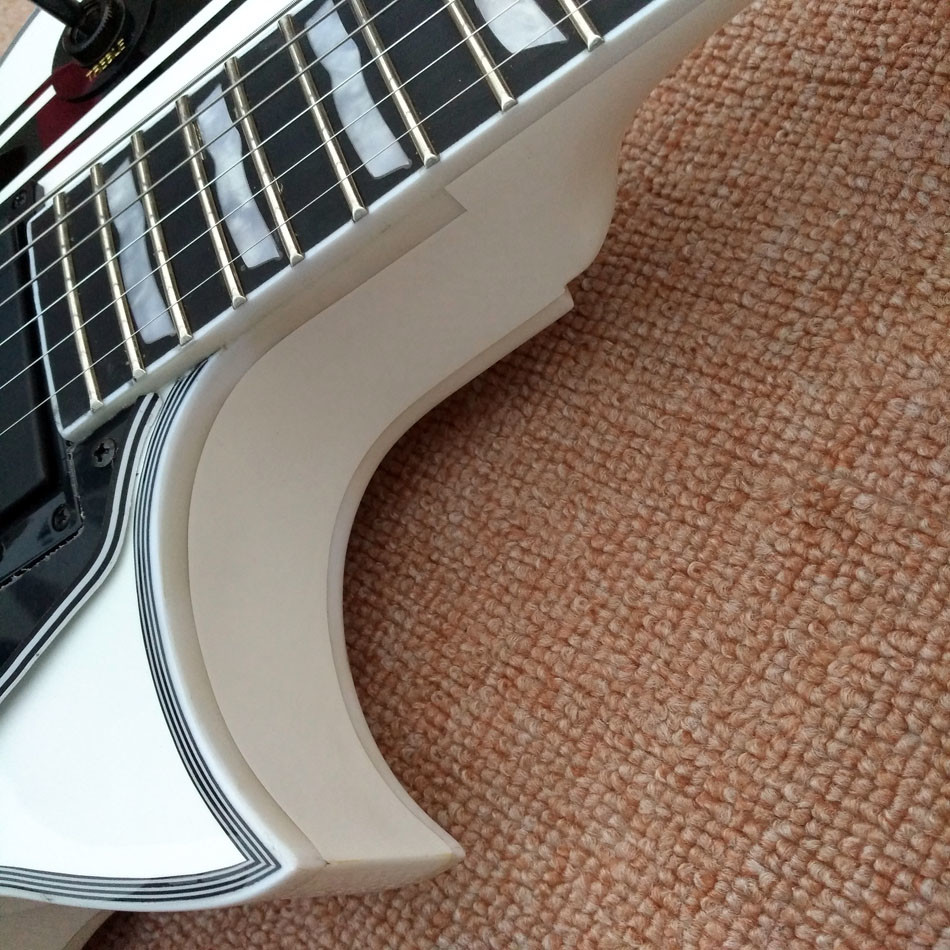 In stock Custom LTD Iron Cross SW James Hetfield Signature Electric Guitar EMG Snow White, Rosewood Fingerboard, Free sh