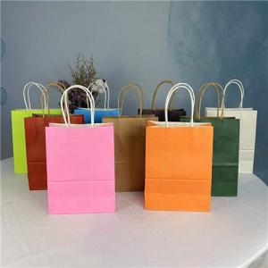Quality Grocery White Brown Kraft Paper Gift Bag With Handle wholesale
