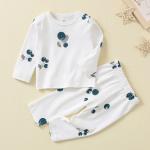 Baby boys Girl outfit printed top and pants kids clothes set cotton little boy 2