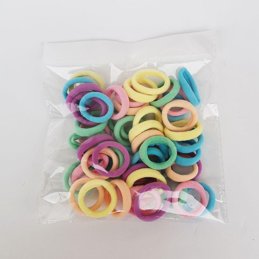 wholesale fashion nylon hair ties 50 pcs per set 3 cm towel high elastic baby hair bands girls