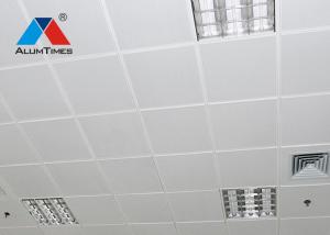 Quality Anti Rust Aluminum Lay In Metal Ceiling Tiles 575x575mm Wooden Color wholesale