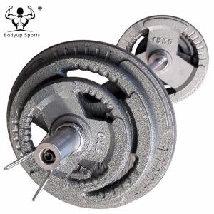 Quality Gray Painted Cast Iron Fitness Equipment Barbells Hammertone Finish wholesale