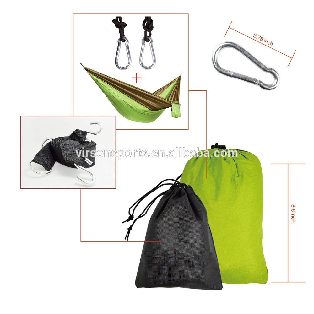 Virson Portable Parachute Travel Camping Hammock with Tree Straps