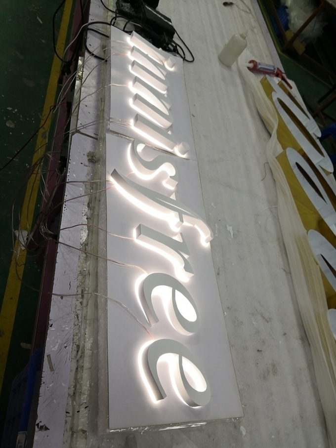 Illuminated LED Edge Lit Signs Bronze Size Customized Stainless Steel