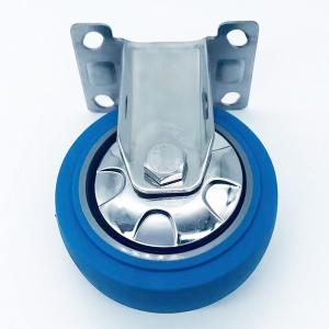 Quality 5 Inch TPR Rubber Rigid Stainless Steel Caster Wheels wholesale