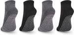 Diabetic Adults Men Women 4 Pairs Unisex Grip Socks for Yoga Home Workout Barre