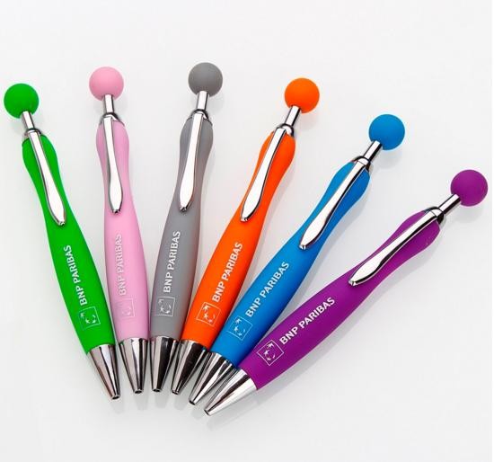 good finish elegant metallic twist promotional advertising logo plastic ball point pen