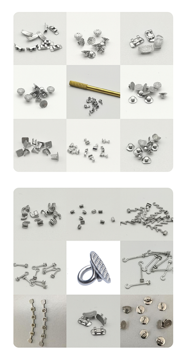 Dental Orthodontic Metal Buttons Lingual Button Buckle Composite Ceramic For Bondable Round Base Dentistry Material