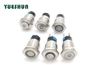 Quality Waterproof Stainless Steel Push Button Latching Illuminated 16mm Yellow Orange LED wholesale