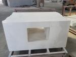 Pure White Quartz Bathroom Vanity Tops Eased / Other Edge Optional