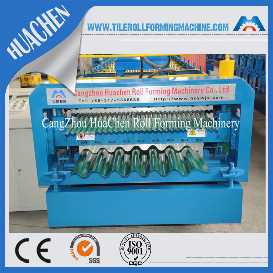Corrugated Iron Double Layer Roll Forming Machine / Roof Tile Making Machine