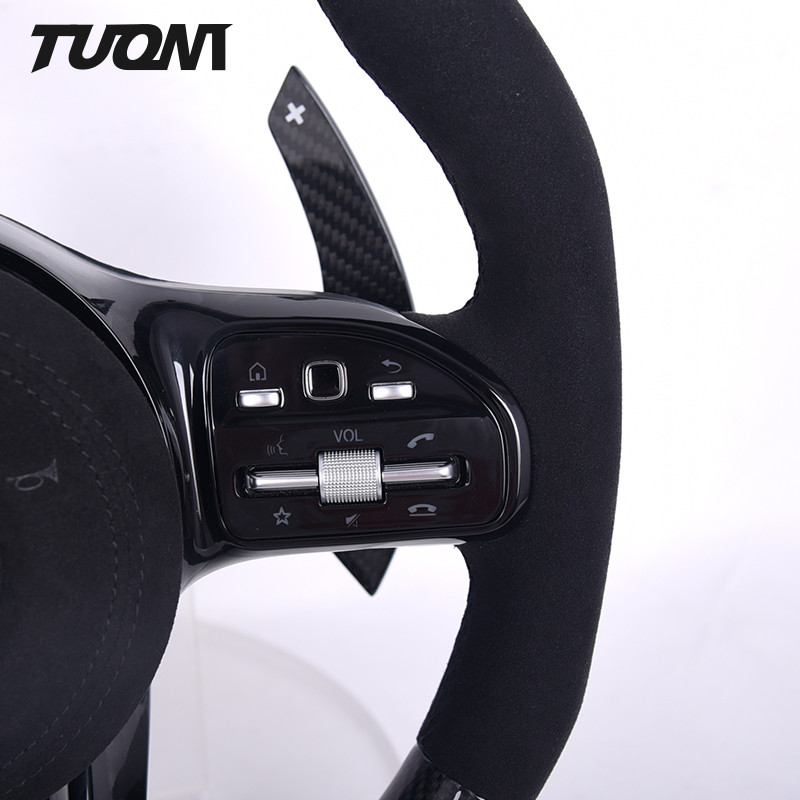 ODM Mercedes Benz Steering Wheel Luxury Alcantara Real Glossy Carbon Fibre