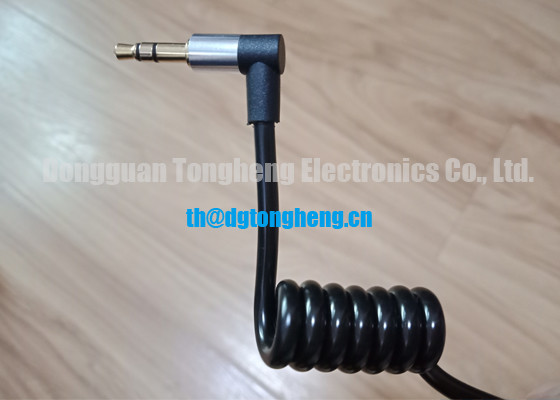 90 Degree Angle DC Jack Connector Spiral Power Cord