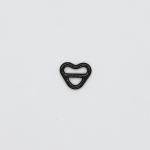 Heart Shape Black Bra Strap Adjuster , 8mm Bra Strap Buckle