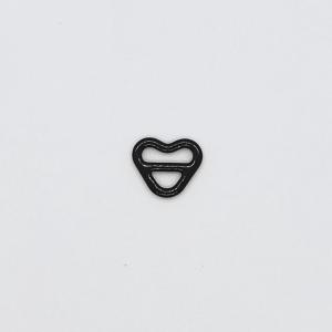Quality Heart Shape Black Bra Strap Adjuster , 8mm Bra Strap Buckle wholesale