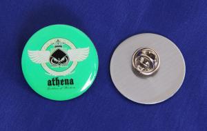 Quality hight quality athena printing badge, metal printing pin badge wholesale