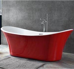 Quality 1400mm Free Stand Acrylic Slipper Bathtub Glossy For Adult SGS Certified wholesale