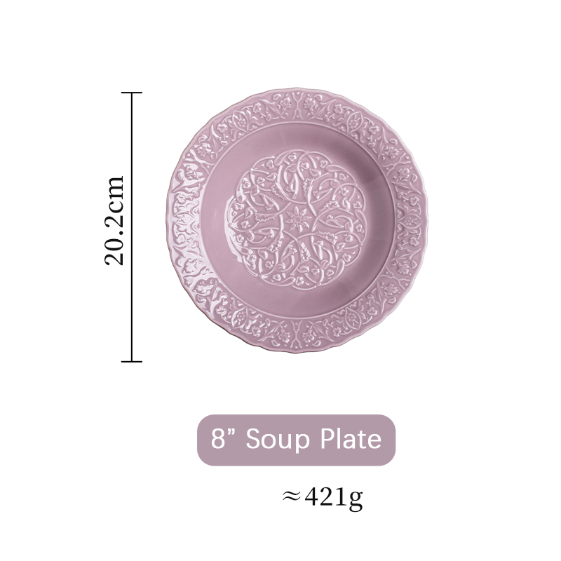 Business Gifts Luxury Purple Plate For Elegant Restaurants Dinnerware Set Party Wedding