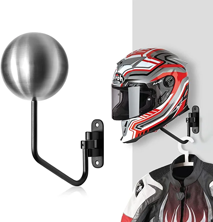 Effortless Operation 180 Degree Rotation Hanger for Bike Helmet Accessories and Coats