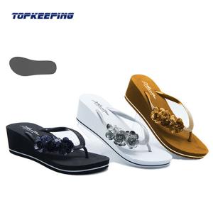 Quality Summer Eva Flip Flop Wedge Black Glitter Flip Flop For Woman Heel wholesale