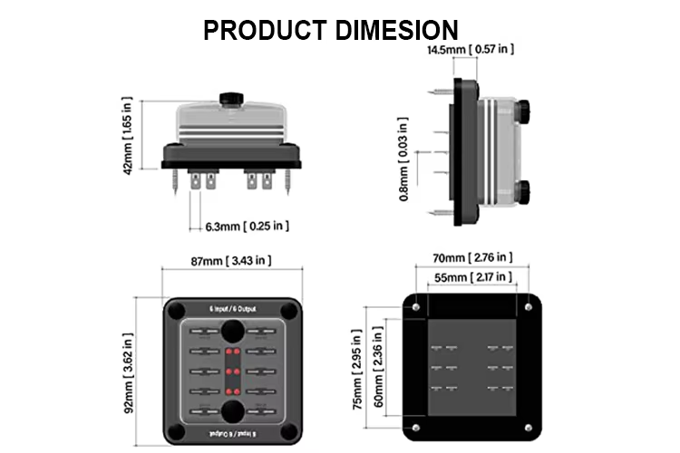 Waterproof Car Fuse Car Boat 6 Way 6P 6 Position Bracket 12v 24v Blade Modified Terminal Fuse Box LED Light Fuse Block Holder