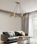 Minimalist Chandeliers Gold LED Black Ring Living Room Dining Lighting circular