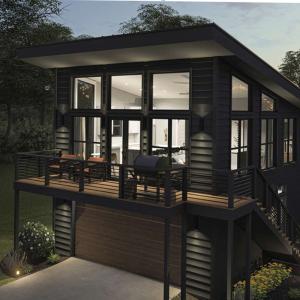 Quality Galvanized Steel Square Tubes 2 Bedroom Outdoor Building Prefab Shipping Container House for Villa/Hot Courtyard Garden wholesale