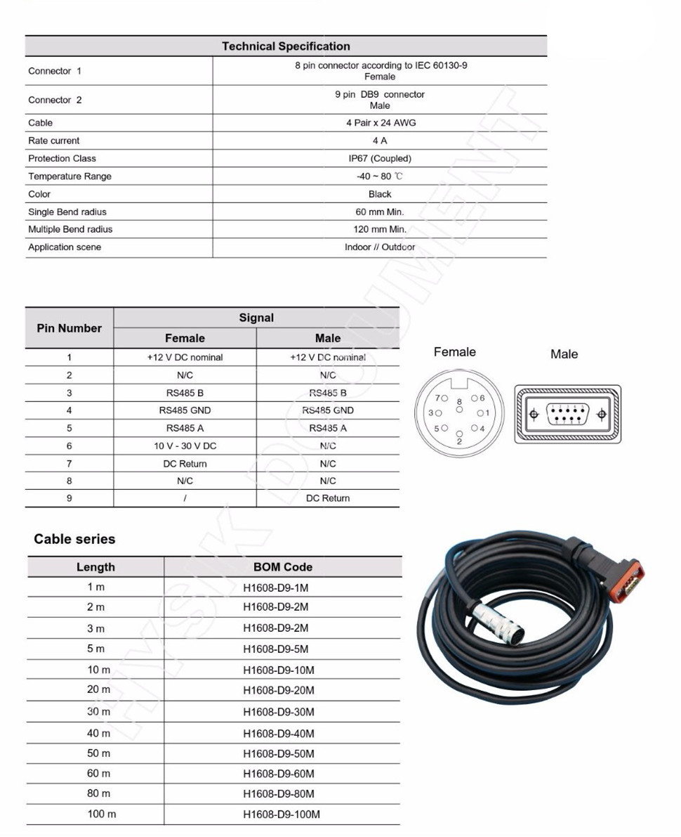 Huawei AISG RET Cable DS 01024084 003 3m 5m Waterproof cable RTU DB15-AISG