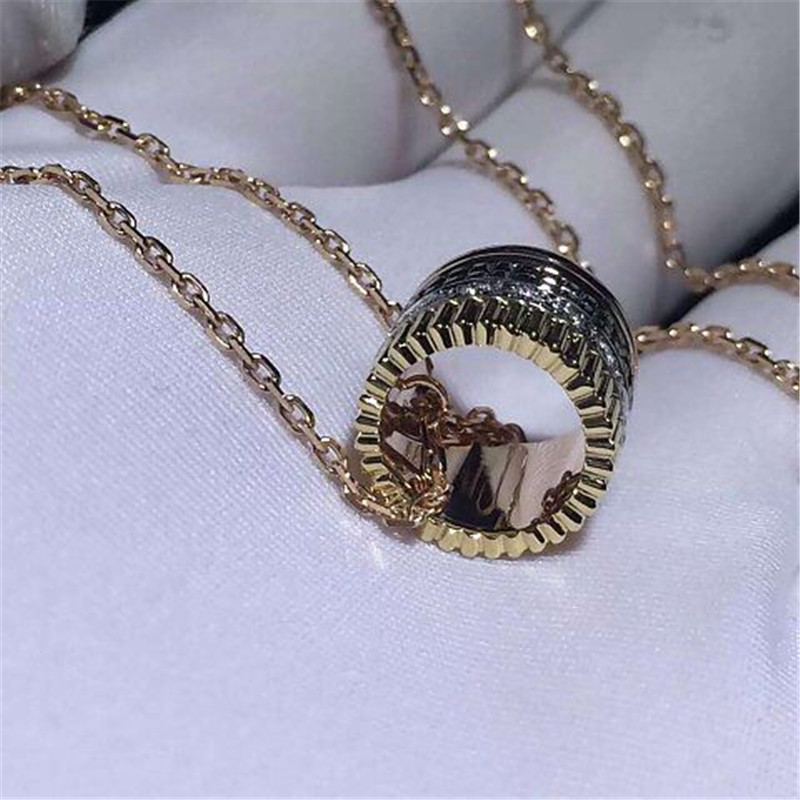 Jewelry factory in Shenzhen, China Br necklace 18k white gold yellow gold rose gold diamond necklace