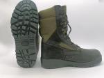 Tactical Safety Shoes Green High Top Suede Leather Breathable