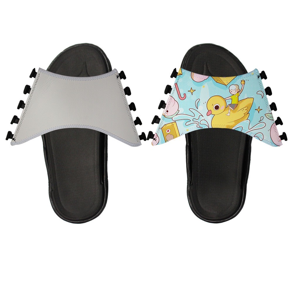Customized Sublimation Sports Slippers With Printable Leather Upper
