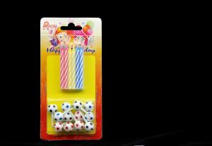 Quality No Fading Strip Spiral Birthday Candles With Football Shaped Plastic Holder wholesale