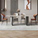Light Luxury Restaurant Square Marble Dining Tables Width 0.9m/1m