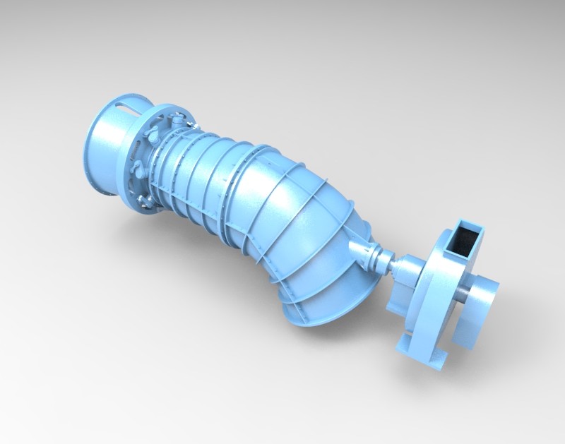 Pit Type Horizontal Tubular Water Turbine For Hydro Power Plants High Efficiency