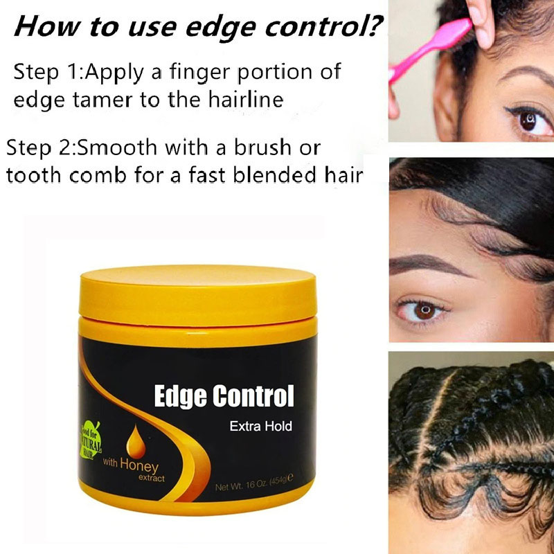 RINSE-OFF 16oz Salon Size Strong Hold Wax Hair Edge Control Gel for Smooth Hair Styling