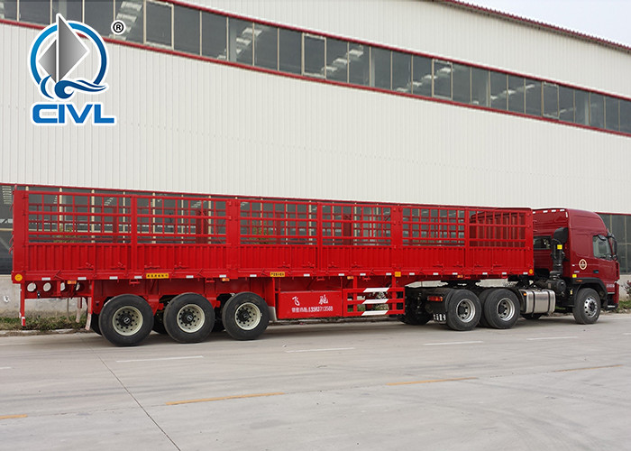 CIMC 3 Axle 60 Ton Cargo Stake Box Van Semi Fence Trailer 13M Length
