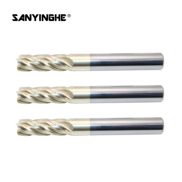 Hrc63 CNC Solid Carbide End Mills R1.0 10mm 12mm 4 Flute Corner Radius Cutting