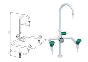 Quality Single / Double Way PP Goose Neck Water Tap Lab Fittings Corrosion Resistant wholesale