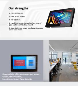 7 Inch Industrial Grade Android Embedded Wall POE Touch Screen with Wifi Ethernet No Battery