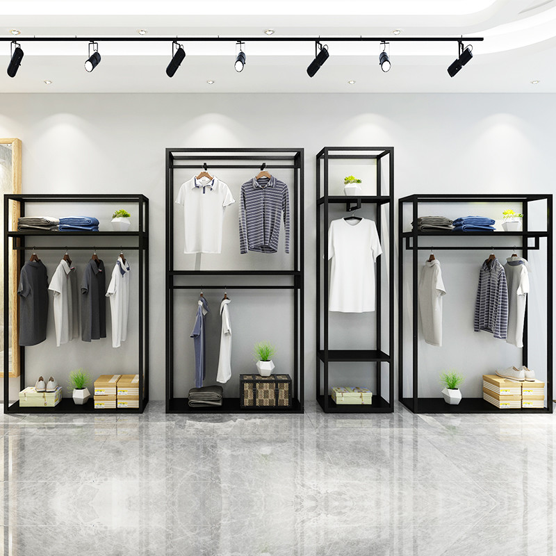 Simple Trending Garment Rack Rolling Clothes Organizer And Bottom Shelves Extendable