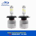 Auto car light S2 Led Headlight 36W, 4000lm H4 Headlight Bulb for Motorcycles